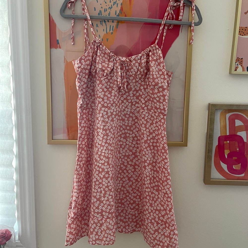 Floral shirred back dress